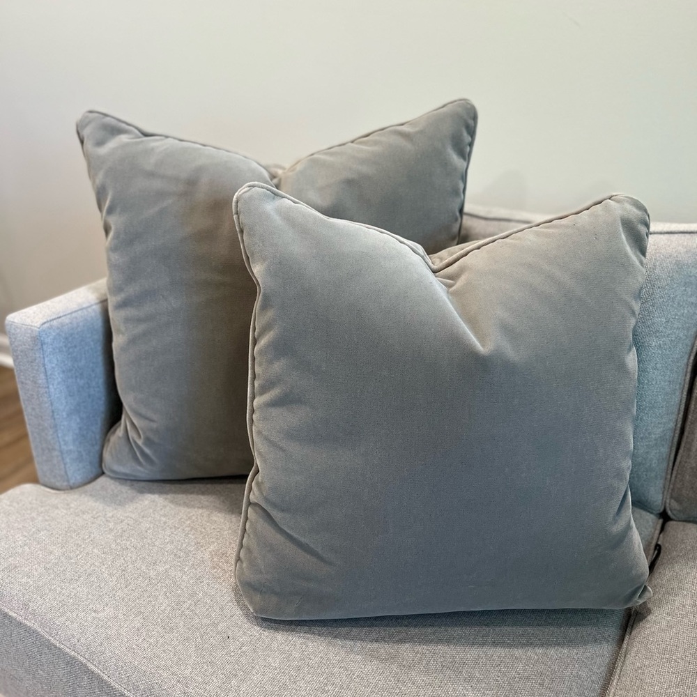 Bauhaus Down Filled Velvet Grey Throw Pillows